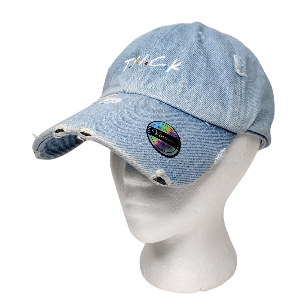 Kbethos Vintage Denim Cotton Distressed Women's Hat